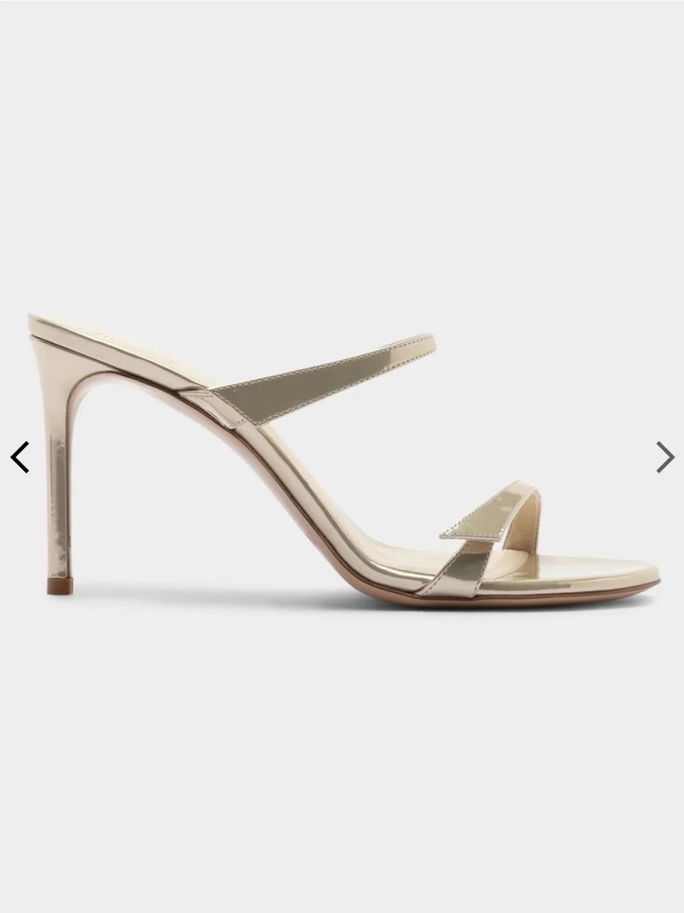 Alexandre Birman 85mm Tita Metallic Leather Mule Sandals Size 38